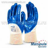 Перчатки Техник Лайт РЧ (TNL-05) - нитрил,манжет резинка, частичный облив, облегченный, интерлок, арт. TNL-05