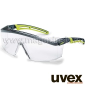 Очки открытые UVEX Астроспек 2.0, 9164285; линза: Суправижн Экселленс, прозрачная, 2С-1,2; оправа: черная-лайм