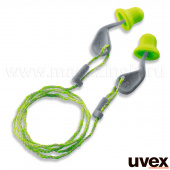 вкладыши противошумные uvex Иксакт-Фит на шнурке, одноразовые, лайм, в индивид. коробочке (картон); , арт. 2124001