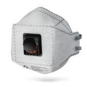 JM9326 Полумаска противоаэрозольная с клапаном, с угольным слоем, трехпанельная, арт. JM9326
