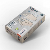 Перчатки Эксперт, прочные опудренные латексные перчатки 0.12 мм, текстура на пальцах