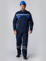 Костюм ИТР (тк. Саржа, пл. 250) п/к, т.синий/васильковый
