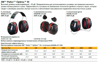 Наушники 3M Peltor Optime III с креплением на каску H540P3E-413-SV